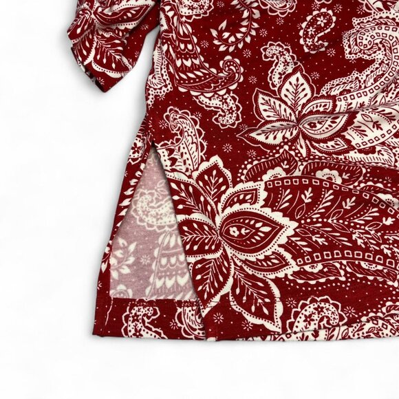 Karen Kane Red Paisley Print Blouse Wide Sleeve (XL) - Picture 4 of 4
